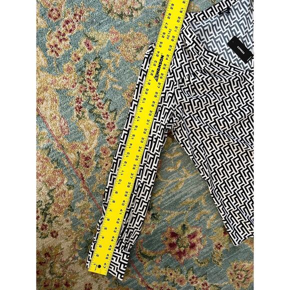 Express Fendi Style Pattern Flowy V-neck Long Sleeve Shirt - Picture 11 of 11